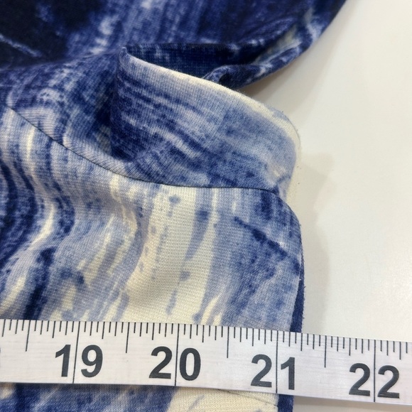 CHICO’S Women’s Blue & White Print Summer Sheath Dress Cap Sleeves Size 16 - Picture 10 of 14